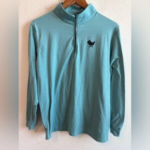 Bad Birdie Heather Aqua Blue Pullover 1/4 Zip Mens Size Small
